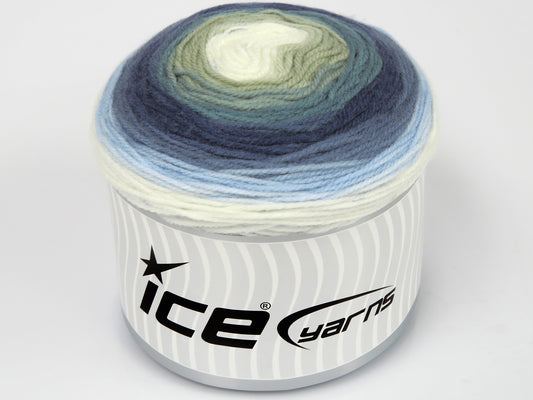 Lot of 2 x 150gr Skeins Ice Yarns CAKES DK Yarn Green Shades Blue Shades Cream