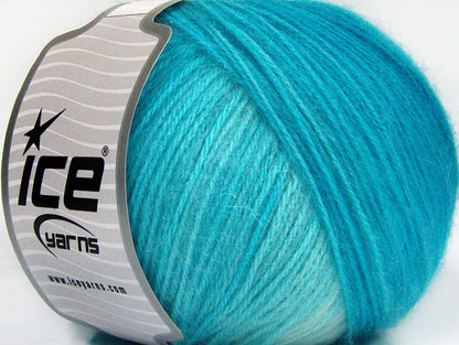 Lot of 4 x 100gr Skeins Ice Yarns ANGORA DESIGN (20% Angora 20% Wool) Yarn Turquoise Shades