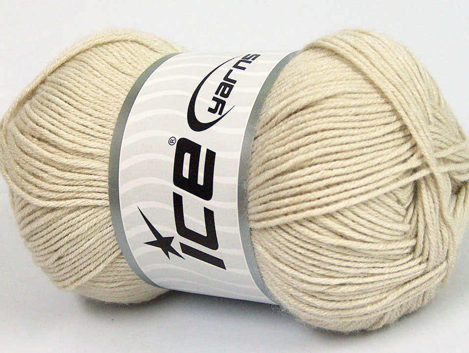 Lot of 4 x 100gr Skeins Ice Yarns BAMBOO BABY (60% Bamboo) Yarn Light Beige