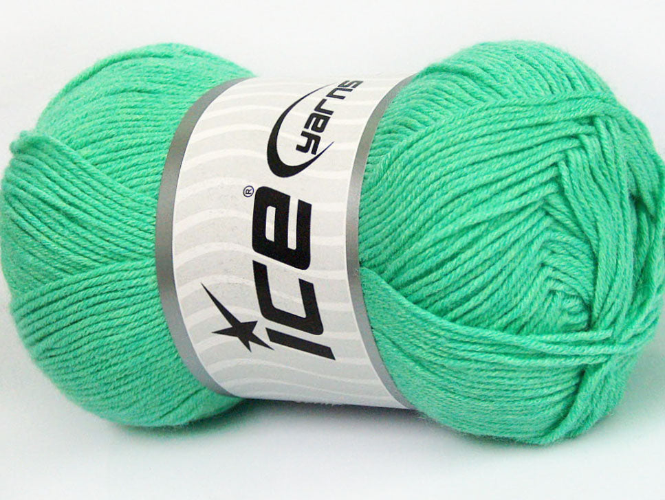 Lot of 4 x 100gr Skeins Ice Yarns BAMBOO BABY (60% Bamboo) Yarn Mint Green