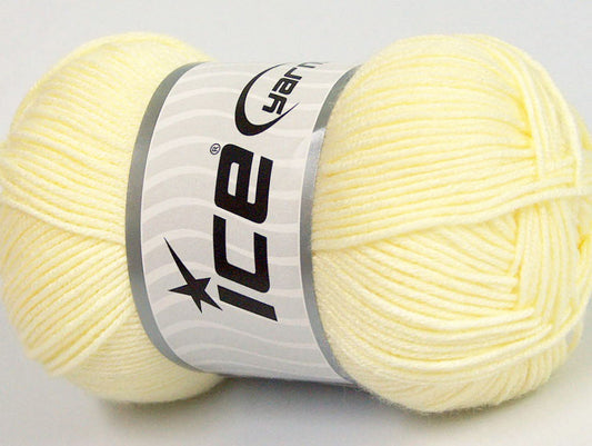 Lot of 4 x 100gr Skeins ICE BAMBOO BABY (60% Bamboo) Yarn Light Yellow