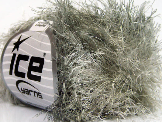 Lot of 8 Skeins Ice Yarns LONG EYELASH COLORFUL Yarn Grey Shades Silver