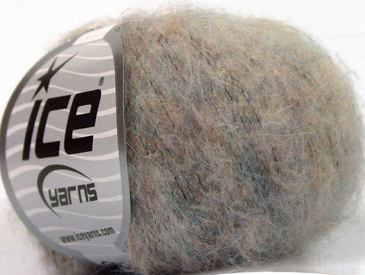 Lot of 10 Skeins ICE KID MOHAIR SPORT (30% Kid Mohair) Yarn Black Grey Beige Melange