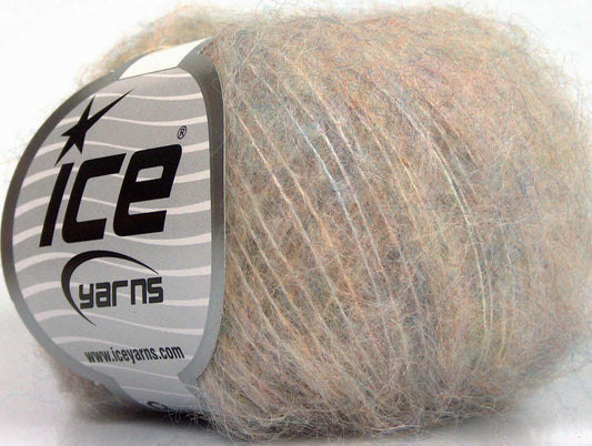 Lot of 10 Skeins ICE KID MOHAIR SPORT (30% Kid Mohair) Yarn Beige Melange