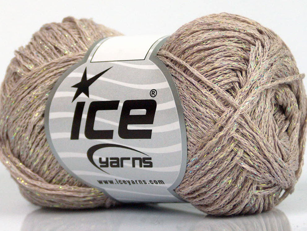 Lot of 8 Skeins Ice Yarns VISCOSA STELLA (75% Viscose) Yarn Dark Beige Irridescent
