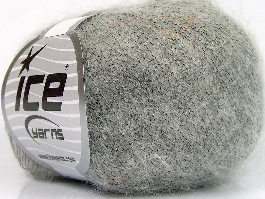 Lot of 10 Skeins ICE KID MOHAIR FINGERING (30% Kid Mohair) Yarn Grey