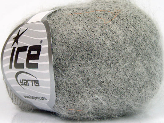 Lot of 10 Skeins ICE KID MOHAIR FINGERING (30% Kid Mohair) Yarn Grey