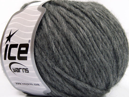 Lot of 8 Skeins ICE WOOL CORD ARAN (50% Wool) Hand Knitting Yarn Grey