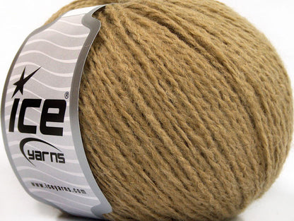 Lot of 8 Skeins Ice Yarns WOOL LIGHT (50% Wool) Hand Knitting Yarn Cafe Latte