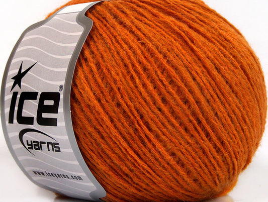 Lot of 8 Skeins Ice Yarns RONDO WOOL (40% Wool) Hand Knitting Yarn Orange