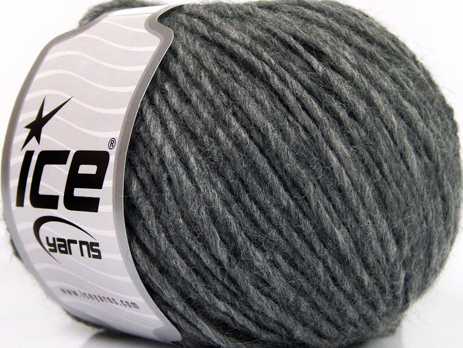 Lot of 8 Skeins ICE PERU ALPACA WORSTED (25% Alpaca 50% Merino Wool) Yarn Dark Grey