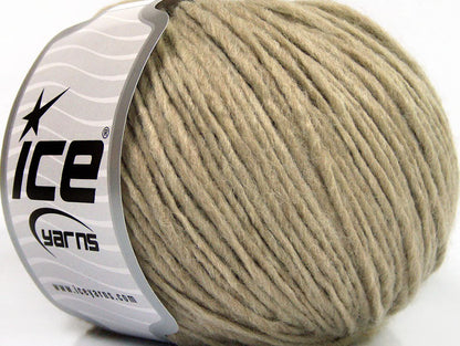 Lot of 8 Skeins Ice Yarns WOOL CORD ARAN (50% Wool) Yarn Cafe Latte