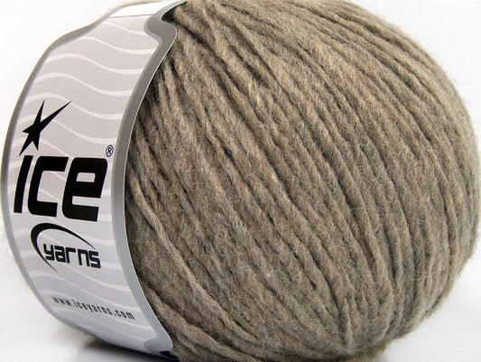 Lot of 8 Skeins Ice Yarns WOOL CORD ARAN (50% Wool) Hand Knitting Yarn Camel