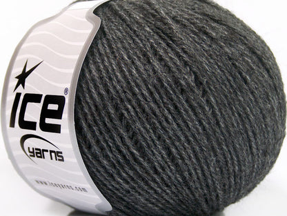 Lot of 8 Skeins ICE RONDO WOOL (40% Wool) Hand Knitting Yarn Dark Grey