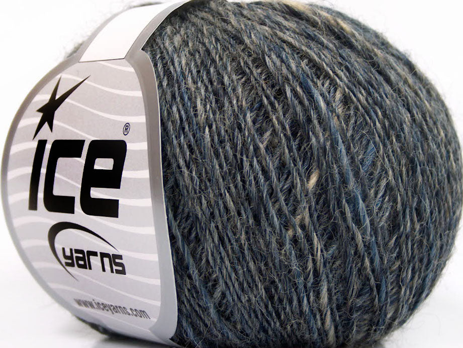 Lot of 8 Skeins ICE PERU ALPACA LIGHT (25% Alpaca 50% Merino Wool) Yarn Grey Shades Blue Shades