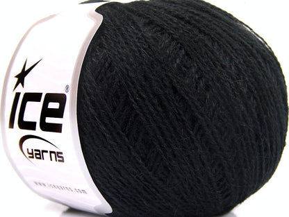 Lot of 8 Skeins ICE PRINCE (30% Baby Alpaca 35% Merino Wool) Yarn Black
