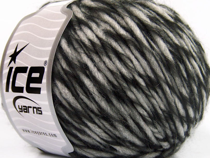 Lot of 8 Skeins Ice Yarns PICASSO WOOL (45% Wool) Yarn Black White