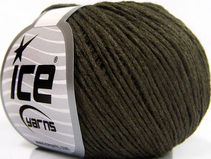 Lot of 8 Skeins ICE AIR WOOL COTTON (30% Wool 35% Cotton) Yarn Khaki