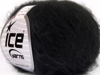 Lot of 10 Skeins Ice Yarns FREDDY WOOL (26% Wool 16% Viscose) Yarn Black