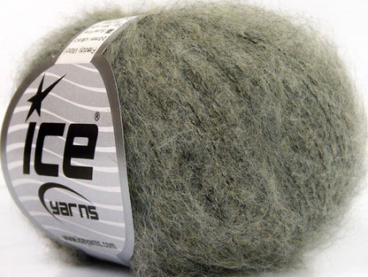 Lot of 10 Skeins Ice Yarns FREDDY WOOL (26% Wool 16% Viscose) Yarn Light Grey Light Green