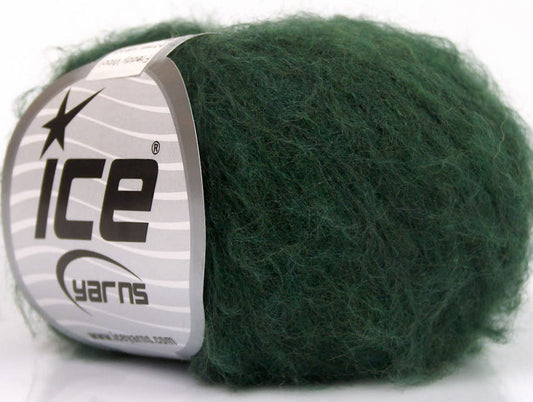 Lot of 10 Skeins ICE FREDDY WOOL (26% Wool 16% Viscose) Yarn Dark Green