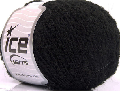Lot of 8 Skeins Ice Yarns ALPACA BOUCLE FINE (25% Alpaca 25% Wool) Yarn Black