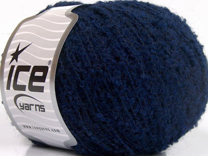 Lot of 8 Skeins Ice Yarns ALPACA BOUCLE FINE (25% Alpaca 25% Wool) Yarn Dark Blue
