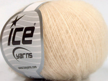 Lot of 10 Skeins ICE WOOL COMFORT SUPERFINE (34% Wool) Yarn Dark Cream