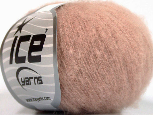 Lot of 10 Skeins ICE WOOL COMFORT SUPERFINE (34% Wool) Yarn Light Rose Pink
