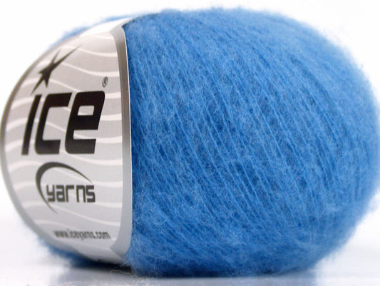 Lot of 10 Skeins Ice Yarns WOOL COMFORT SUPERFINE (34% Wool) Yarn Light Blue