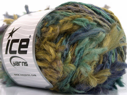 Lot of 4 x 100gr Skeins ICE SALE WINTER (70% Wool) Yarn Green Shades Blue Shades Gold