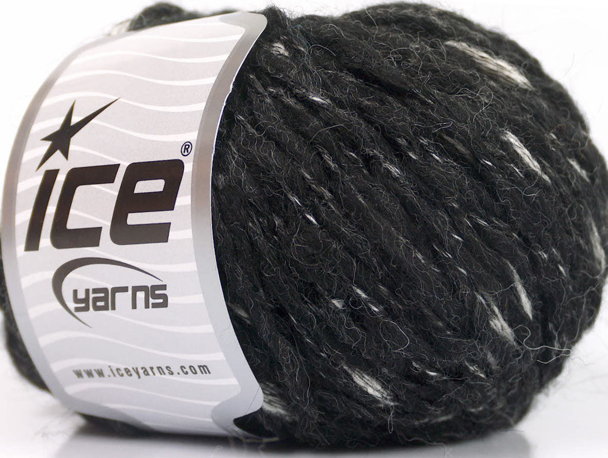 Lot of 8 Skeins ICE SALE WINTER (50% Wool) Hand Knitting Yarn Black