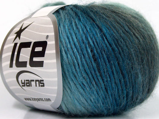 Lot of 8 Skeins ICE WOOL CORD LIGHT (50% Wool) Yarn Grey Shades Blue Shades