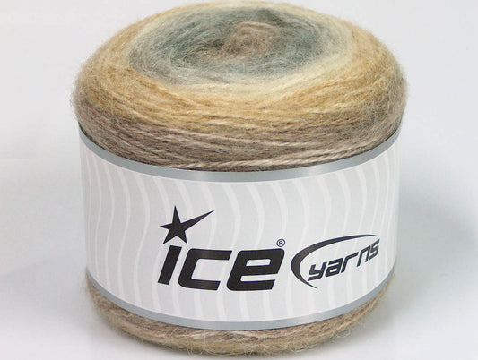 Lot of 3 x 100gr Skeins Ice Yarns CAKES ALPACA (25% Alpaca 25% Wool) Yarn Camel Cream Grey