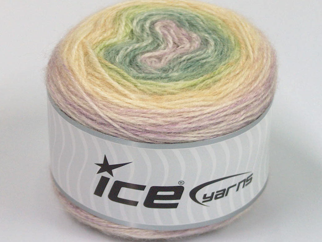 Lot of 3 x 100gr Skeins ICE CAKES ALPACA (25% Alpaca 25% Wool) Yarn Cream Gold Green Lilac