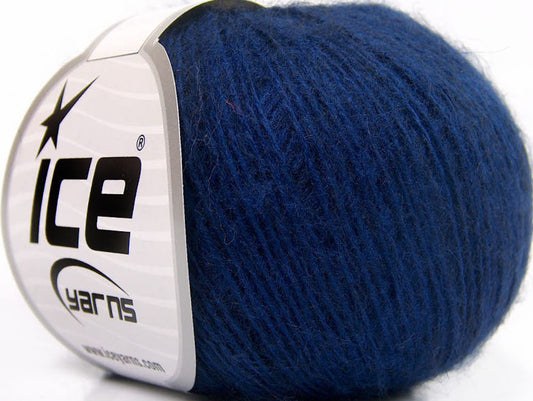 Lot of 8 Skeins ICE MOHAIR FINE (30% Mohair 20% Wool) Hand Knitting Yarn Blue
