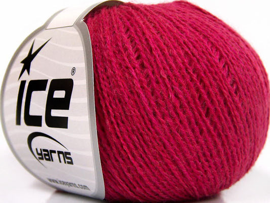 Lot of 8 Skeins ICE WOOL FINE (50% Wool) Hand Knitting Yarn Fuchsia