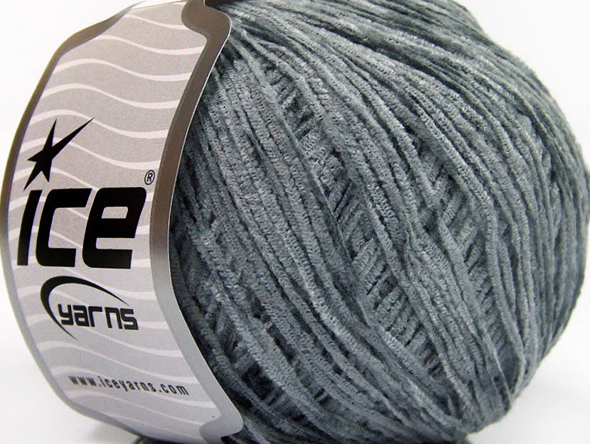 Lot of 6 Skeins ICE AMIGURUMI CHENILLE Hand Knitting Yarn Dark Grey