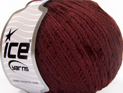 Lot of 6 Skeins Ice Yarns AMIGURUMI CHENILLE Hand Knitting Yarn Burgundy