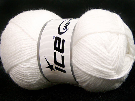 Lot of 4 x 100gr Skeins Ice Yarns BABY SOFTY Hand Knitting Yarn White