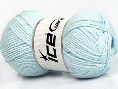 Lot of 4 x 100gr Skeins Ice Yarns BABY SOFTY Hand Knitting Yarn Light Blue