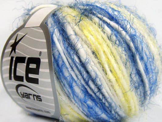 Lot of 8 Skeins Ice Yarns BUNNY SOFT Hand Knitting Yarn Blue Yellow White