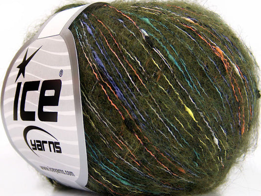 Lot of 8 Skeins Ice Yarns MOHAIR SHRIMP (25% Mohair) Hand Knitting Yarn Green