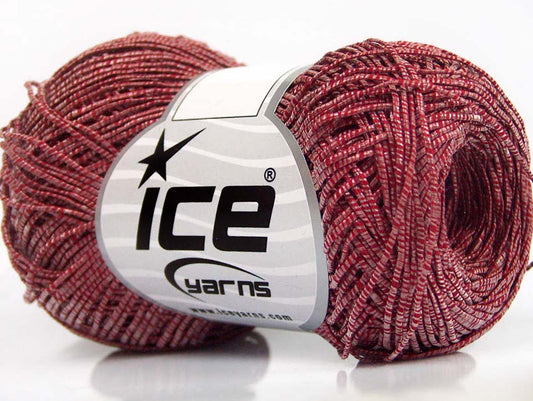 Lot of 8 Skeins Ice Yarns URBAN COTTON LUX (60% Cotton 28% Viscose) Yarn Red