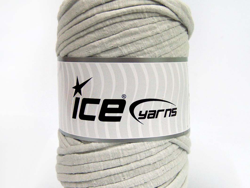 250 gr ICE YARNS UPCYCLED FABRIC 250 (95% Cotton 5% Elastan) Yarn Light Grey