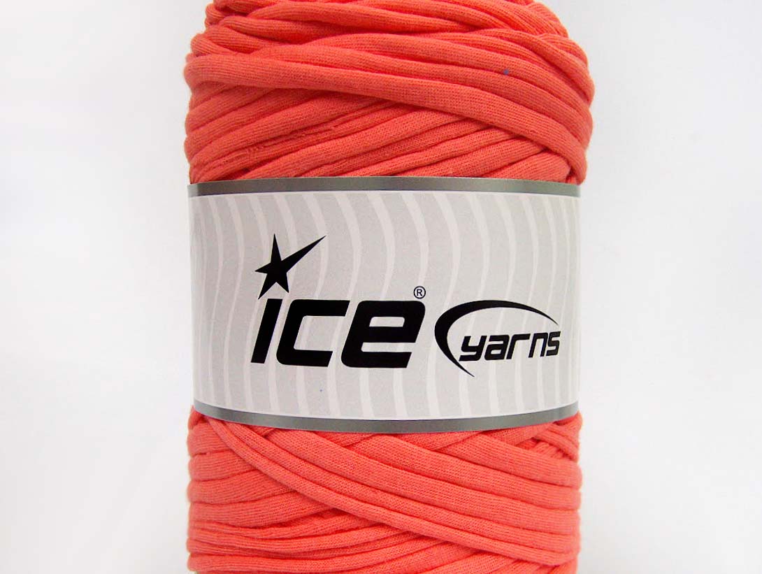 250 gr ICE YARNS UPCYCLED FABRIC 250 (95% Cotton 5% Elastan) Yarn Salmon