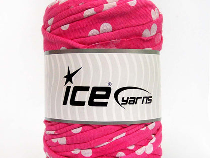 250 gr ICE YARNS UPCYCLED FABRIC 250 (95% Cotton 5% Elastan) Yarn Pink White