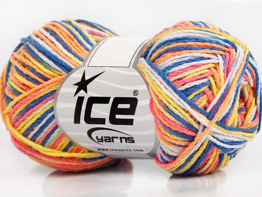 Lot of 8 Skeins Ice Yarns SALE SELF-STRIPING Yarn Orange Gold Blue
