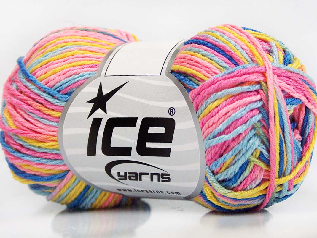 Lot of 8 Skeins Ice Yarns SALE SELF-STRIPING Yarn Pink Green Gold Blue Shades