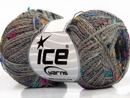 Lot of 8 Skeins Ice Yarns SALE MOHAIR-WOOL BLEND (30% Wool) Yarn Grey